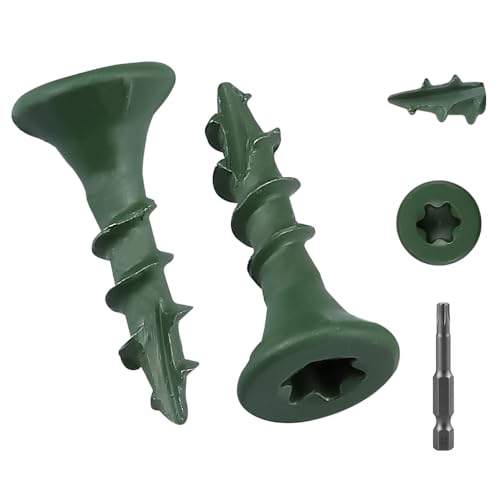 RoyceMart 100 Pack #8 x 5/8" Deck Screws Wood Screws with Star/Torx Drive, Rust Resistant Epoxy Coated, Heavy Duty Structural Wood Screws with Quick Self Tapping Point, Torx Bit Included - Image 1