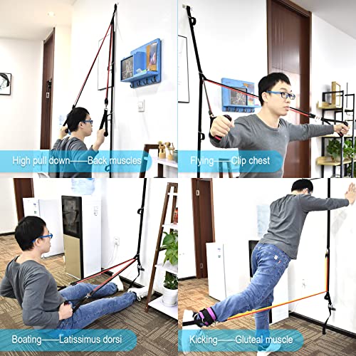 Brebebe Multi Point Wall Anchor Strap for Resistance Bands Exercises, Door Anchor Strap Loops with 5 Metal D-rings, Wall Anchor Tracks Home Gym Fitness System, Simple & Effective (No Resistance Bands) - Image 3