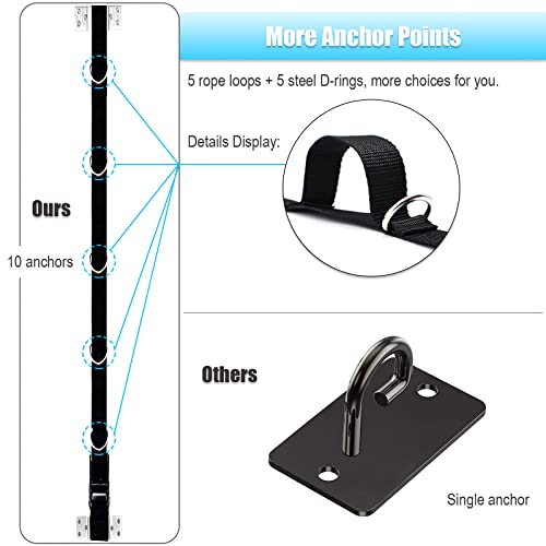 Brebebe Multi Point Wall Anchor Strap for Resistance Bands Exercises, Door Anchor Strap Loops with 5 Metal D-rings, Wall Anchor Tracks Home Gym Fitness System, Simple & Effective (No Resistance Bands) - Image 4