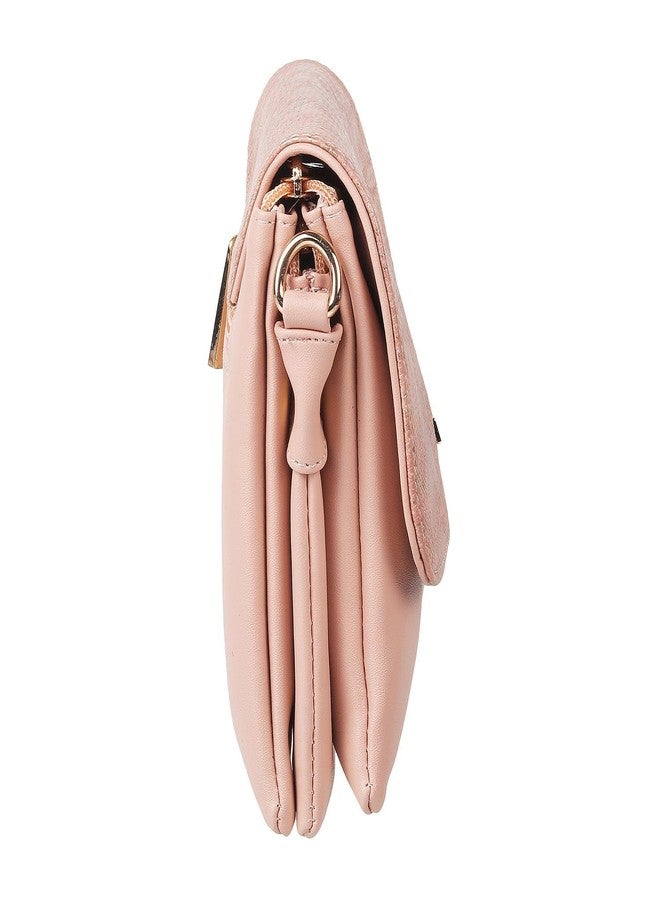 Metro Peach Faux Leather Secure Magnet Snap Casual Sling Bag For Women (230-15) - Image 4