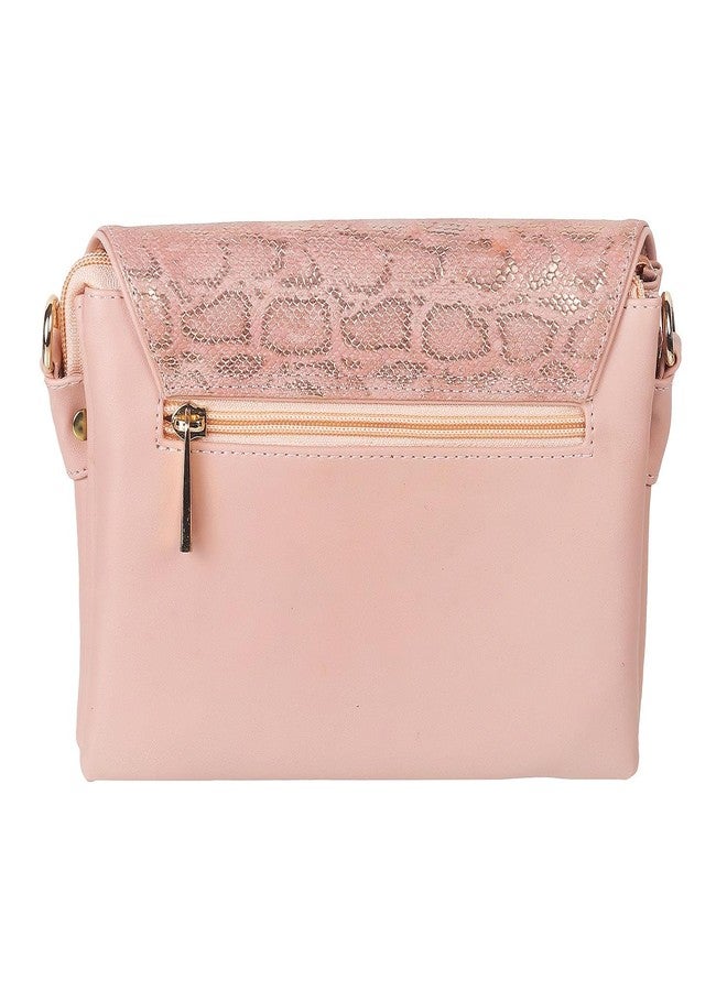 Metro Peach Faux Leather Secure Magnet Snap Casual Sling Bag For Women (230-15) - Image 3