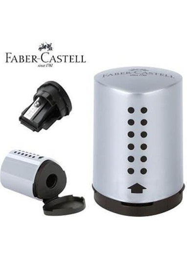 FABER-CASTELL - Faber Castell Mini Grip Pencil Sharpener Grey New - Image 1