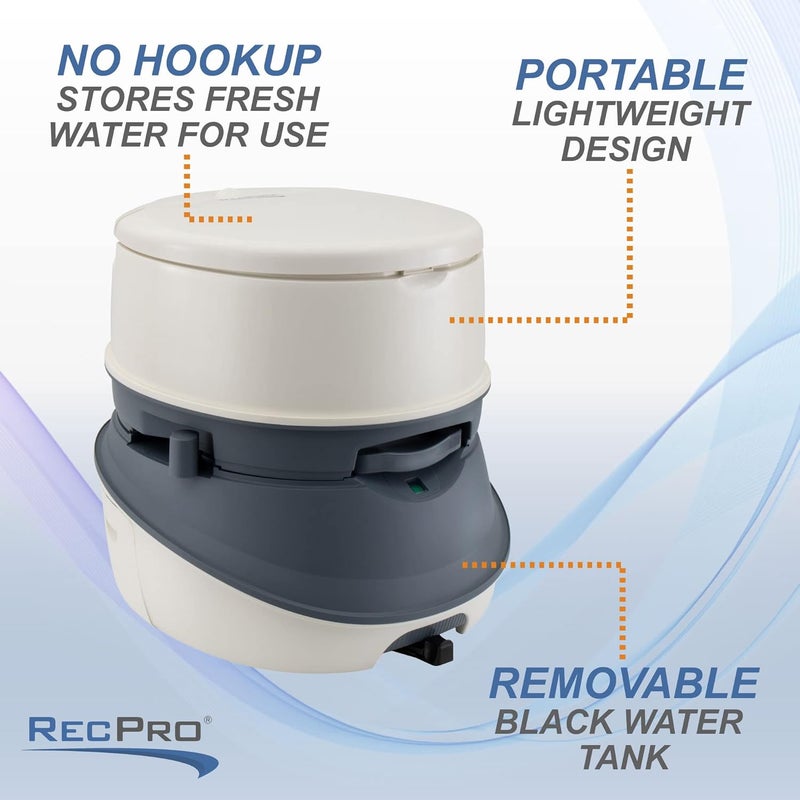 RecPro Newavo Evo Portable Camping Toilet | for RV and Camper | Convenient Floor Mount | 5.3Gal Capacity - Image 4
