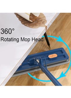 XiuWoo Multi-Functional Mop and Bucket Set with 6 Pads , Large Flat Mop with Wringer, 360° Rotating Mops with Washable Pads, for Home Floor Cleaning,Blue  - Image 4