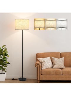 Uwals Floor Lamp with 9W Bulb, 3 Color Temperatures, Adjustable Beige Shade - Ideal for Living Room Bedroom Office Classroom Dorm Apartment  - Image 1