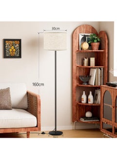 Uwals Floor Lamp with 9W Bulb, 3 Color Temperatures, Adjustable Beige Shade - Ideal for Living Room Bedroom Office Classroom Dorm Apartment  - Image 2