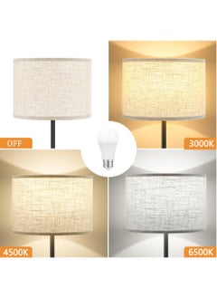 Uwals Floor Lamp with 9W Bulb, 3 Color Temperatures, Adjustable Beige Shade - Ideal for Living Room Bedroom Office Classroom Dorm Apartment  - Image 3