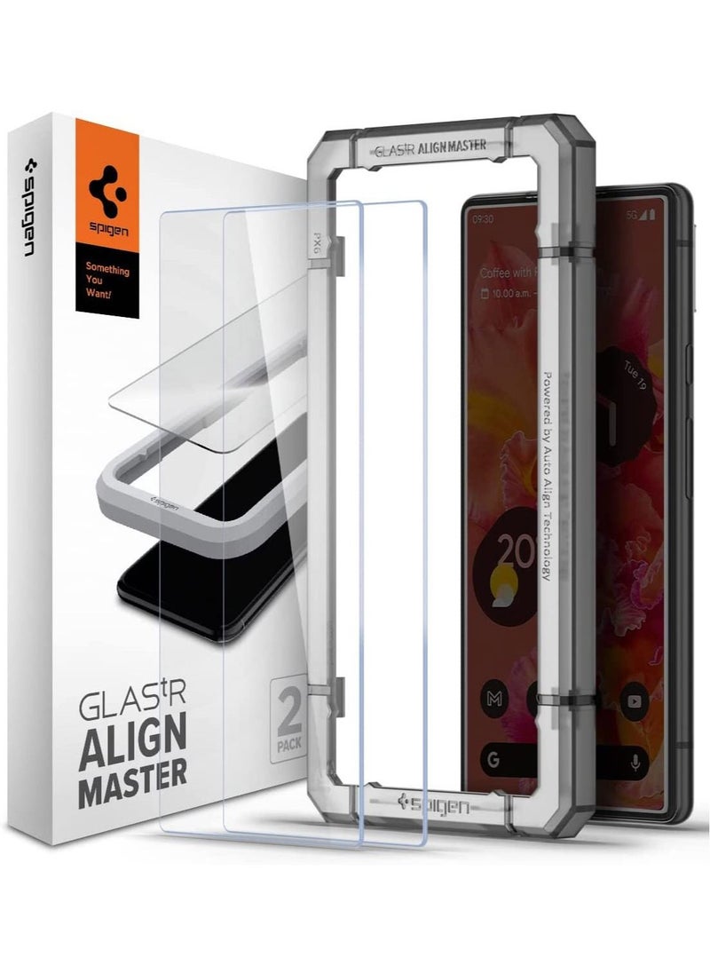 Spigen GLAStR Align Master for Google Pixel 6 Screen Protector Premium Tempered Glass - [Case Friendly - 2 PACK]  - Image 1