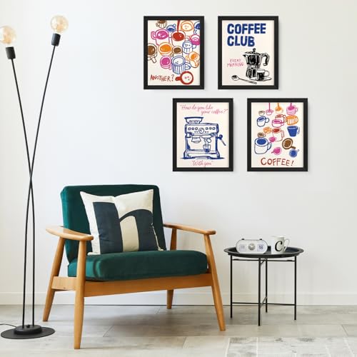 JXREQ Trendy Vinatge Kitchen Coffee Bar Decor Wall Art Prints Set of 4, Home Kitchen Coffee Bar Cart Decor, 8x10 Unframed - Image 3