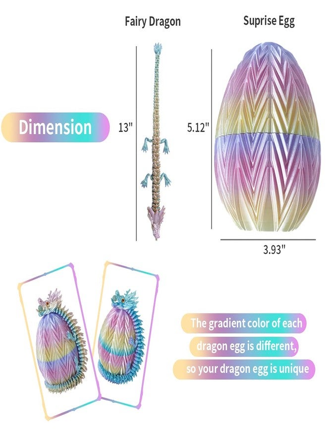 Cucue 3D Printed Dragon Egg - 3D Printed Dragon Toy with Surprise Energy Stone Inside - Articulated Fidget Toys for Home Office Decor - Unique Figurines, Desk Toys, Gifts for Kids & Adults - Image 2