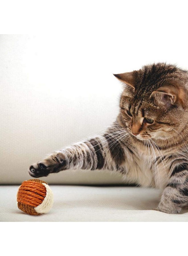 SUNTRADE 3Pcs Cat Toy Sisal Ball Pet Scratching Ball Chew Eco-Friendly Toy Pets Interactive Toy Bite and Wear Resistant(Random Color) - Image 2