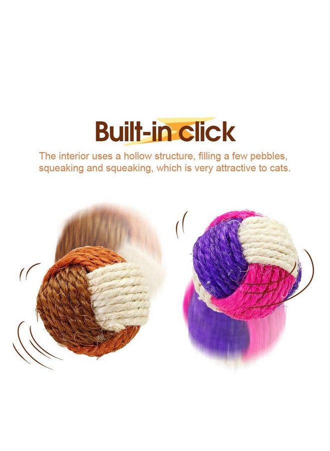 SUNTRADE 3Pcs Cat Toy Sisal Ball Pet Scratching Ball Chew Eco-Friendly Toy Pets Interactive Toy Bite and Wear Resistant(Random Color) - Image 4