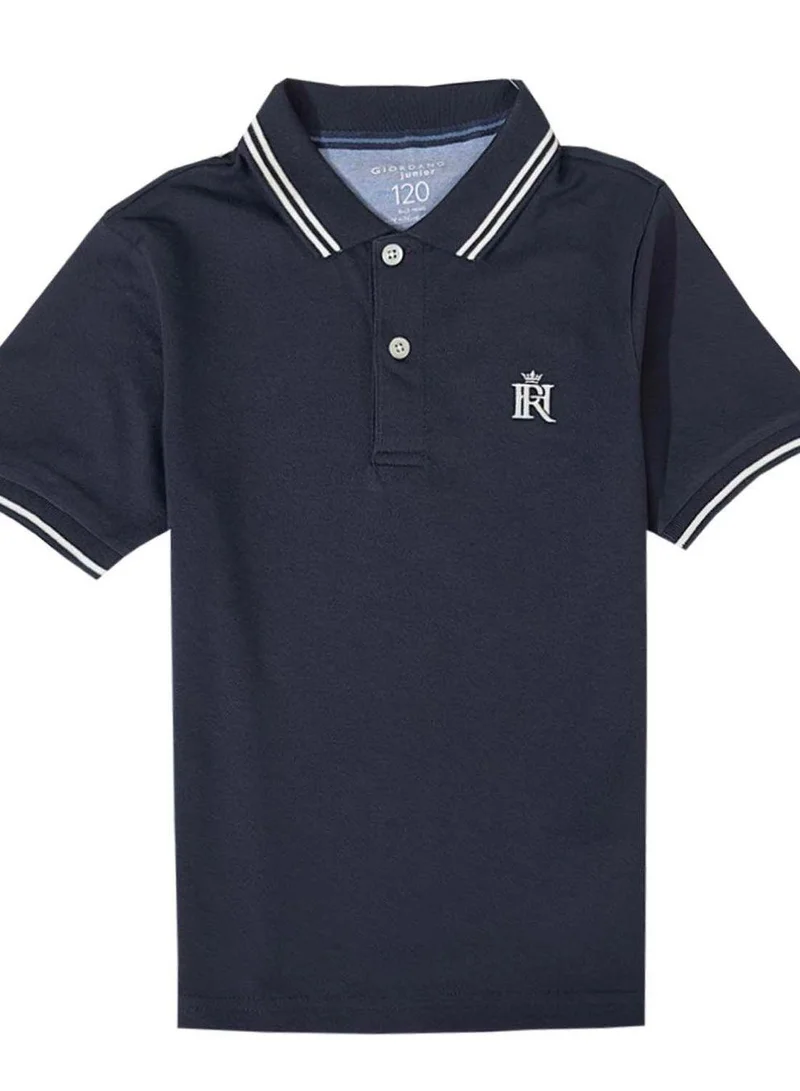 GIORDANO Junior Pique Flat Knit Collar Short Sleeve Slim Fit Thematic Embroidery Bold Polo
