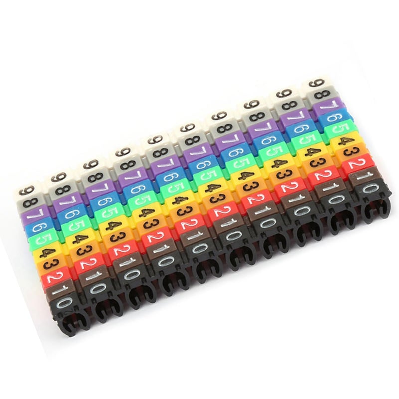 150PCS Colorful Digital Number Tube Wire Cable Markers 1.5MM Square Label Tubes - Image 5