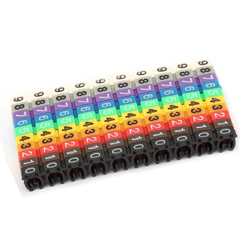 150PCS Colorful Digital Number Tube Wire Cable Markers 1.5MM Square Label Tubes - Image 3