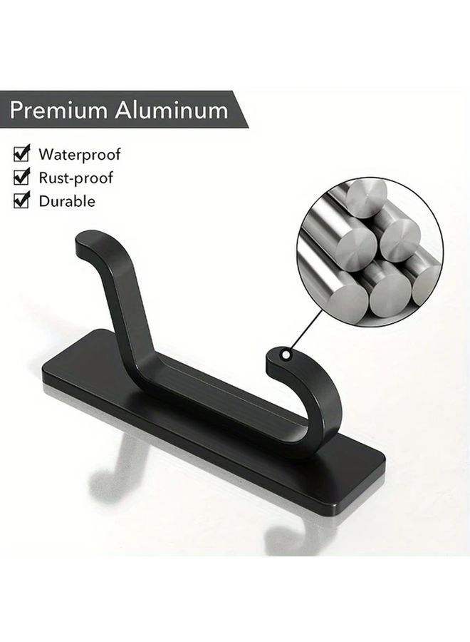 Black Stainless Steel Adhesive Hook No Drill Wall Mounted For Coats Towels Keys - Image 4