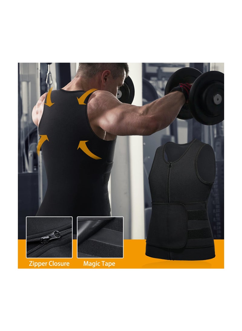 Generic Sauna Vest with Waist Trainer for Men, 2 in 1 Mens Abdomen Trainer Neoprene Slimming Workout Vest Shaper Promotes Healthy Sweat, Weight Loss, Lower Back Posture(Size: XXL)  - Image 4