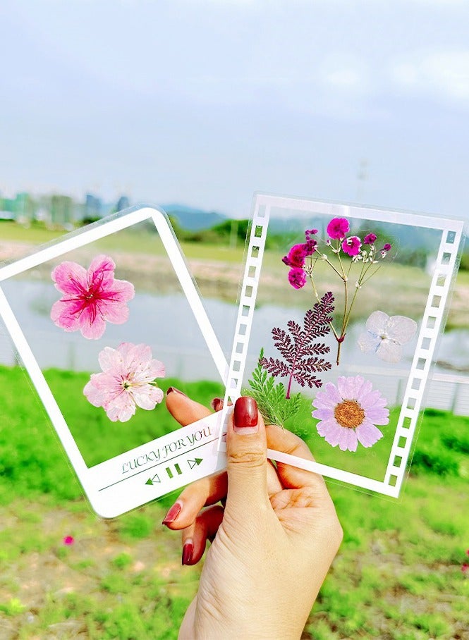 Transparent bottle stickers diy dried flower bookmarks student creative plant embossing children's handmade specimen making film - Image 4