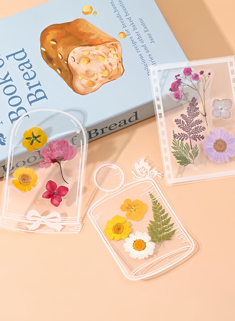 Transparent bottle stickers diy dried flower bookmarks student creative plant embossing children's handmade specimen making film - Image 5