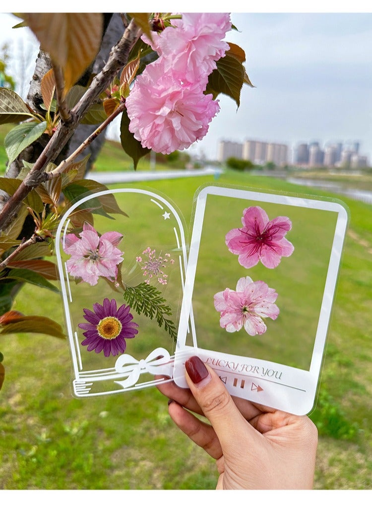 Transparent bottle stickers diy dried flower bookmarks student creative plant embossing children's handmade specimen making film - Image 3