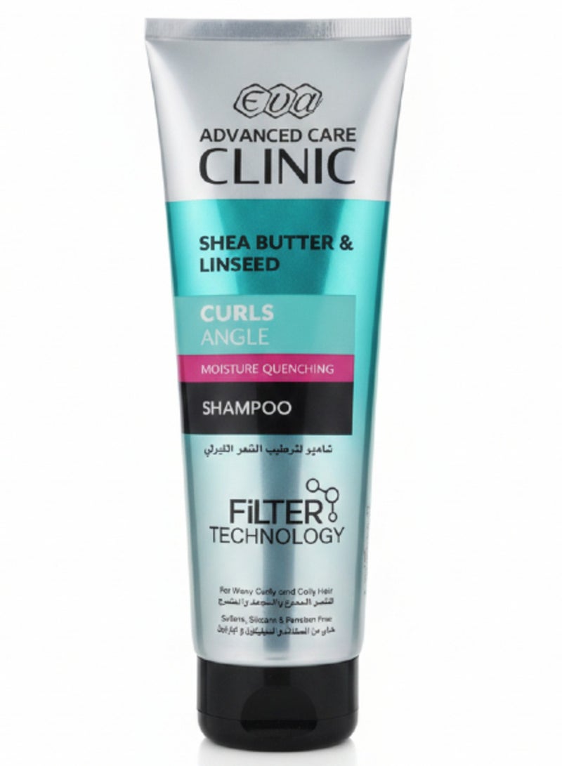 إيفا شامبو كيرلز أنجل بزبدة الشيا وزيت الكتان – لترطيب وتحديد تموجات الشعر الكيرلي – 230 مل