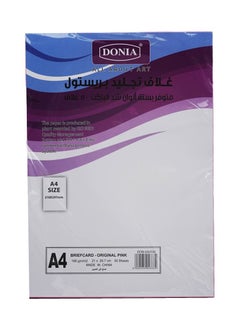 Donia Pack of 50 Bristol Briefcard White Cover Pink Colour Sheets  - Image 1
