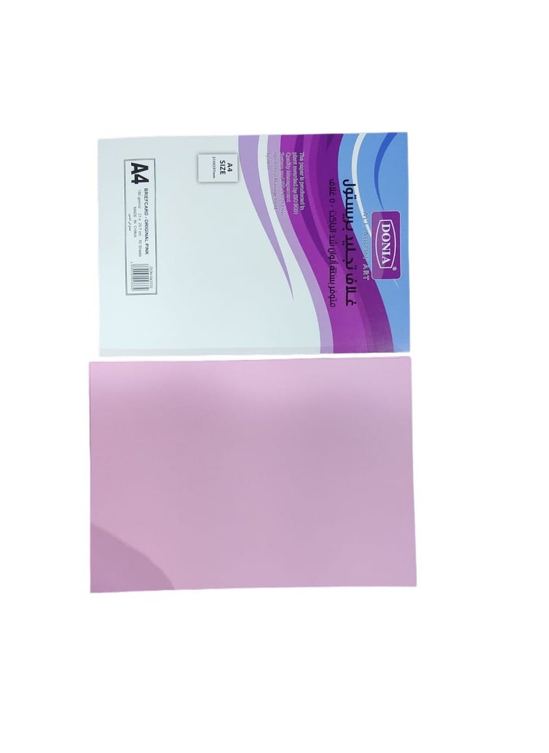 Donia Pack of 50 Bristol Briefcard White Cover Pink Colour Sheets  - Image 3