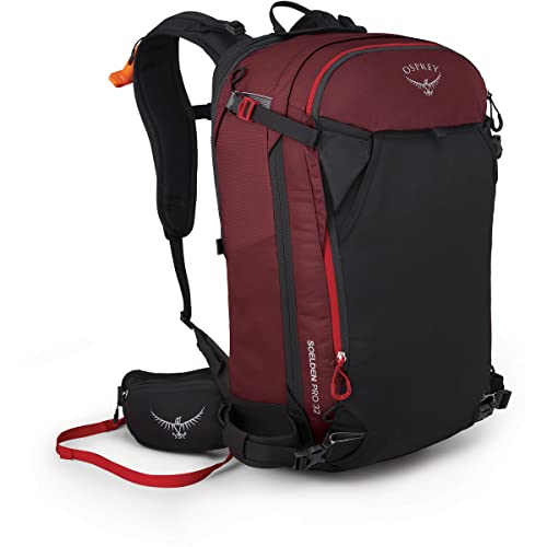 OSPREY حقيبة ظهر للتزلج والتزلج على الجليد للرجال Osprey Soelden Pro 32L مع نظام الوسادة الهوائية E2، جبل أحمر - Image 4