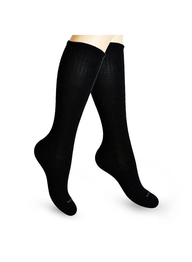 SocksLane Cotton Compression Socks for Women. Graduated Stockings for Nurses, Maternity, Travel, Flight, Pregnancy, Varicose Veins, Calf Support. 15-20 mmHg Medical Circulation Hose. Knee High 1 Pair - Image 1