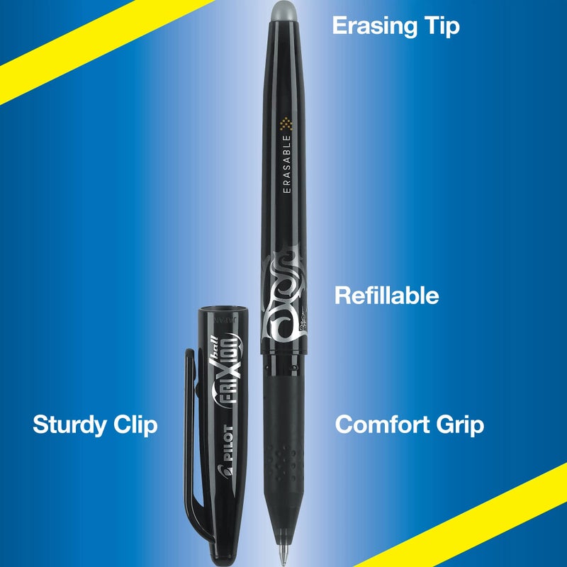 Pilot, FriXion Ball Erasable & Refillable Gel Ink Pens, Fine Point 0.7 mm, Pack of 2, Black - Image 5