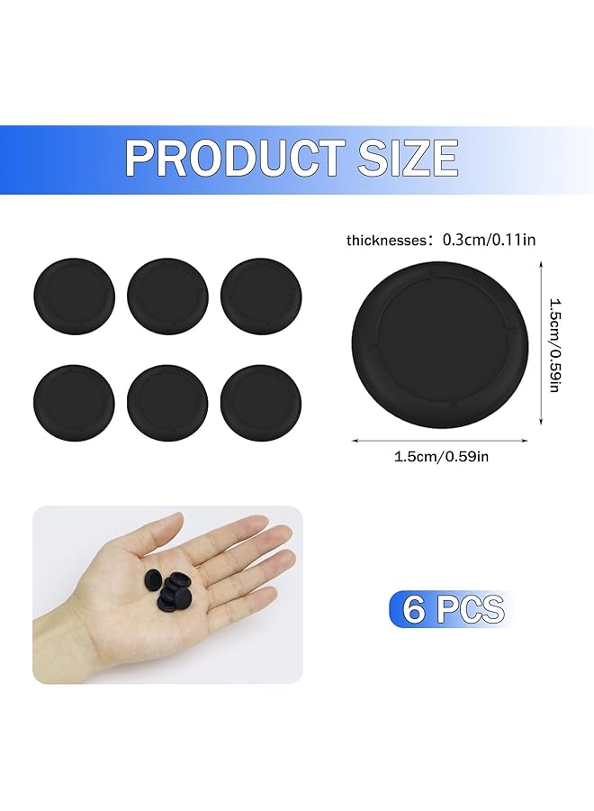 6 قطع من أغطية عصا التحكم البديلة لجهاز Nintendo Switch OLED Thumb Caps، أغطية بديلة لعصا التحكم التناظرية لجهاز Nintendo Switch و Switch Lite، أغطية عصا التحكم المريحة للألعاب (أسود) - Image 2