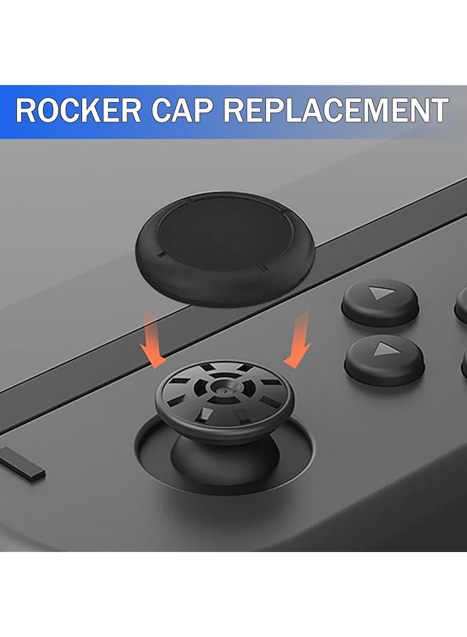 6 قطع من أغطية عصا التحكم البديلة لجهاز Nintendo Switch OLED Thumb Caps، أغطية بديلة لعصا التحكم التناظرية لجهاز Nintendo Switch و Switch Lite، أغطية عصا التحكم المريحة للألعاب (أسود) - Image 5