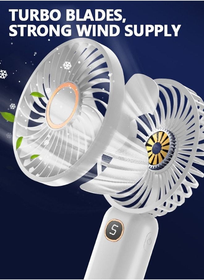 SUCITY مروحة محمولة باليد - مروحة شخصية بخمسة سرعات - مروحة صغيرة متعددة الوظائف - مروحة صامتة بشاشة رقمية - مروحة جيب ذات قدرة تحمل طويلة - Image 5