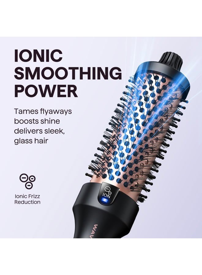 wavytalk فرشاة ويفي توك الحرارية، فرشاة دائرية ساخنة بحجم 1.5 بوصة لمظهر تصفيف الشعر، تقنية الأيونات السلبية، سيراميك تورمالين، 5 إعدادات حرارة، جهد مزدوج، بنفسجي، ضرر أقل - Image 2