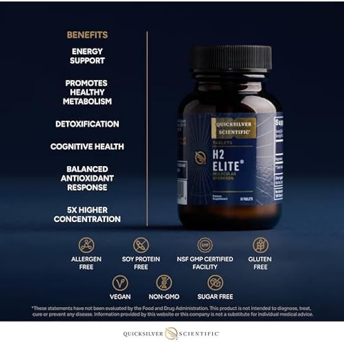 Quicksilver Scientific H2 Elite - Molecular Hydrogen for Energy + Metabolism Support, Water Tablets Perfect for Open Containers - Magnesium Malate Drink Additive (30 Molecular Hydrogen Tablets) - Image 4