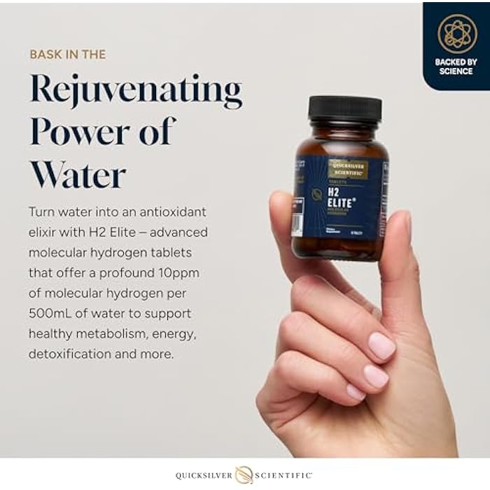 Quicksilver Scientific H2 Elite - Molecular Hydrogen for Energy + Metabolism Support, Water Tablets Perfect for Open Containers - Magnesium Malate Drink Additive (30 Molecular Hydrogen Tablets) - Image 3