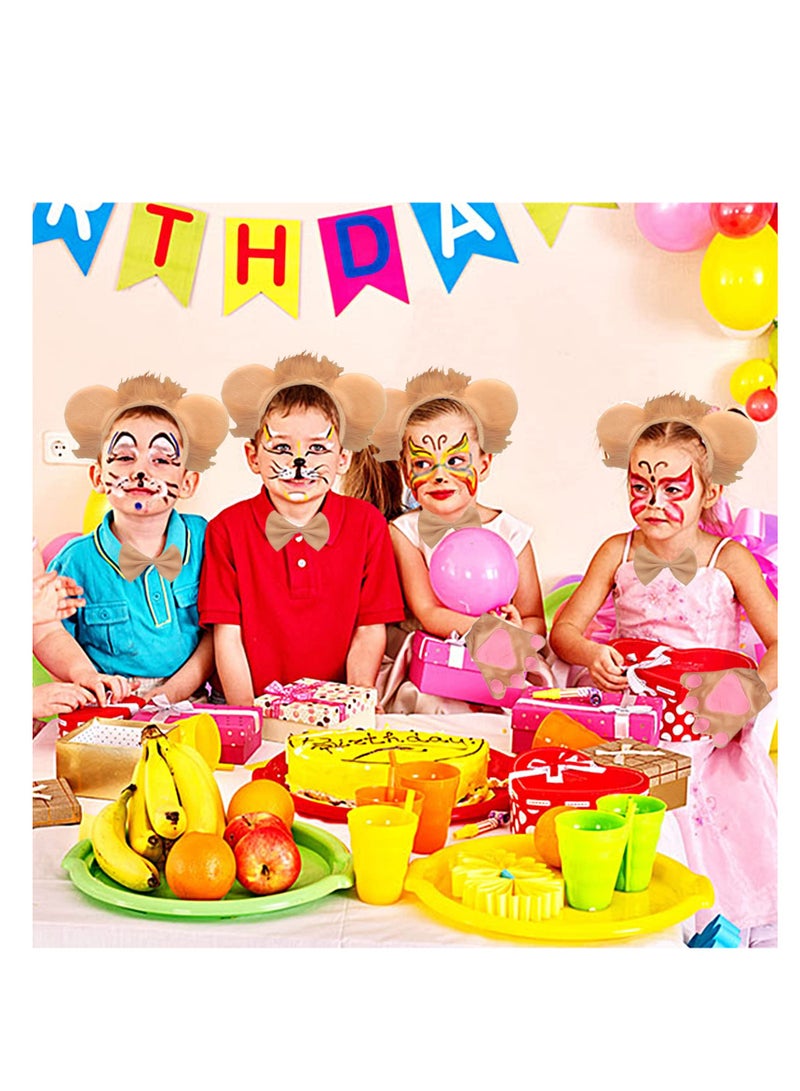 5-Piece Kids Lion Costume Set: Headband, Tail, Bow Tie, Gloves, and Tutu Skirt for Animal Cosplay, Christmas Parties, and Stage Performances. Perfect for Fun Dress-Up! - Image 4