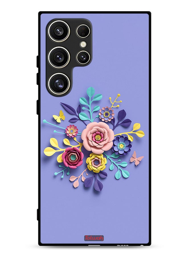 Tolwak Samsung Galaxy S24 Ultra 5G Protective Case Cover Flowers Art - Image 1