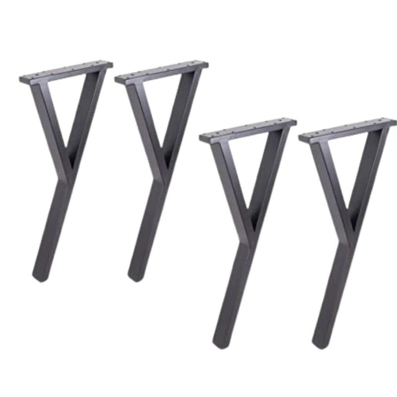 Ventuos_Metal Table Legs DIY Furniture Legs Black Dining Table Leg Cast Iron Computer Desk Legs Office Desk Legs Set of 04 Y_Shape 22 13 inch - Image 1