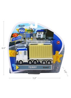 Robocar Poli Robocar Poli, Terry DIE-CAST Metal Toy Cars, Cargo Truck Container Semi Tractor Toys, Diecast Vehicle Truck Toy Party Birthday Gifts for Toddlers Age 1-5 Boys Girls  - Image 3