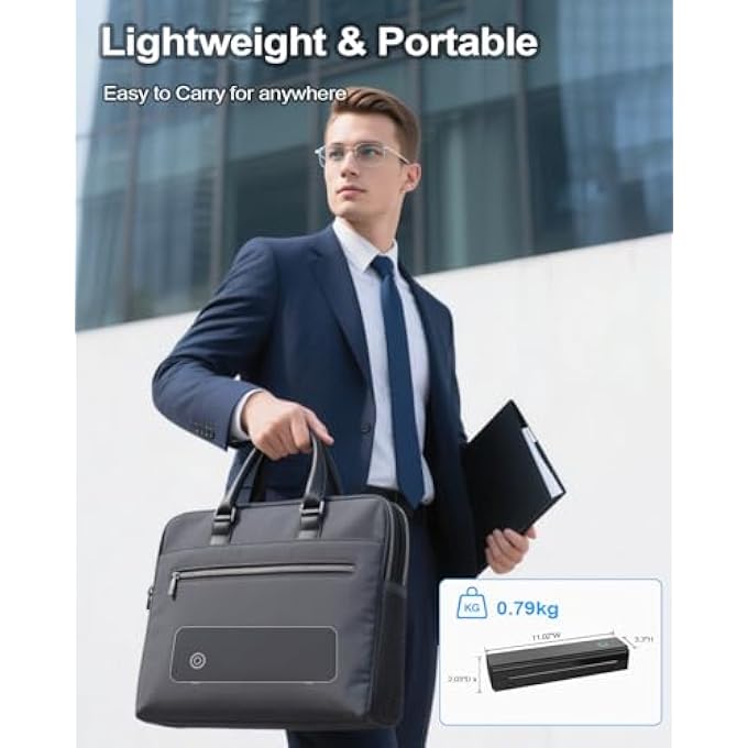 PORTABLE PRINTERS WIRELESS FOR TRAVEL, BLUETOOTH THERMAL PRINTER SUPPORTS 8.5" X 11" US LETTER & A4 SIZE, INKLESS MOBILE PRINTER WORK WITH ANDROID IPHONE LAPTOP FOR HOME OFFICE SCHOOL, BLACK - Image 3