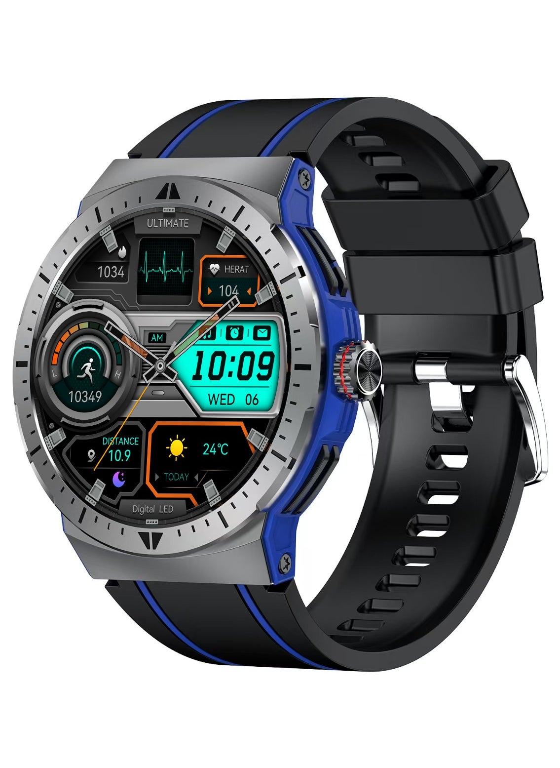 ibsun 1.43" AMOLED Smart Watch for Men with IP68, Bluetooth Call, Blood/Oxygen/Heart Rate Monitor 