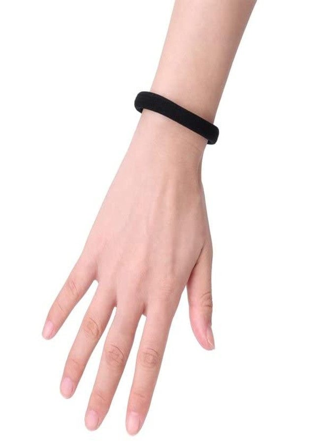 AKADO Black Hair Ties for Women, Seamless Cotton Hair Bands, No Damage Hair Tie for Thick Thin Hair, Soft Ponytail Holders Hair Accessories for Girls(Pack of 100pcs) - Image 3