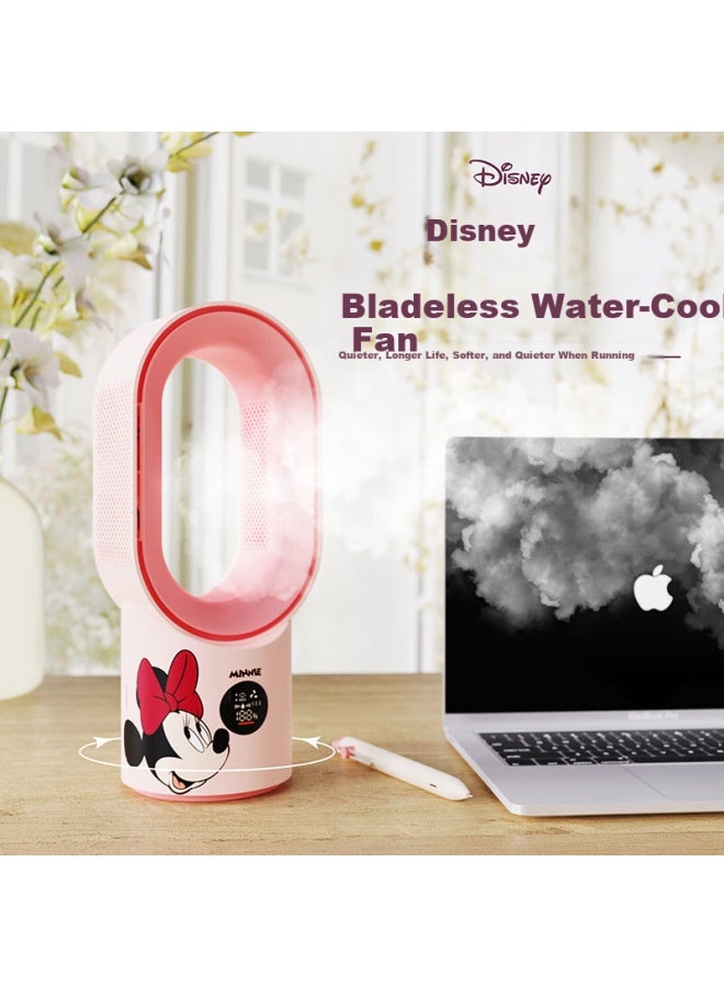 Bigearfox Disney Minnie Mouse Desktop Mini Fan With Mist Spray Cooling Air Conditioner, Usb Rechargeable Student Dormitory Table Fan, No-blade Oscillating Fan, Long Battery Life - Image 4