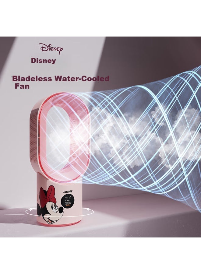 Bigearfox Disney Minnie Mouse Desktop Mini Fan With Mist Spray Cooling Air Conditioner, Usb Rechargeable Student Dormitory Table Fan, No-blade Oscillating Fan, Long Battery Life - Image 3