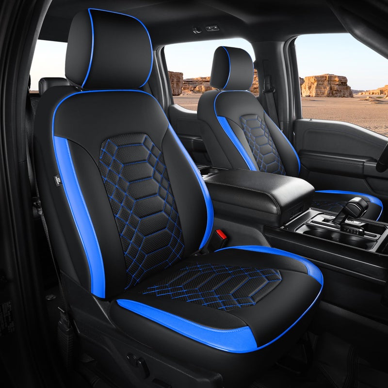 FEINEPRO F150 Seat Covers Full Set Pickup Truck Seat Protectors for Ford 20152025 F150 SuperCrew 20172025 F250f350f450 Super Duty Crew Cab Durable Faux Leather Waterproof