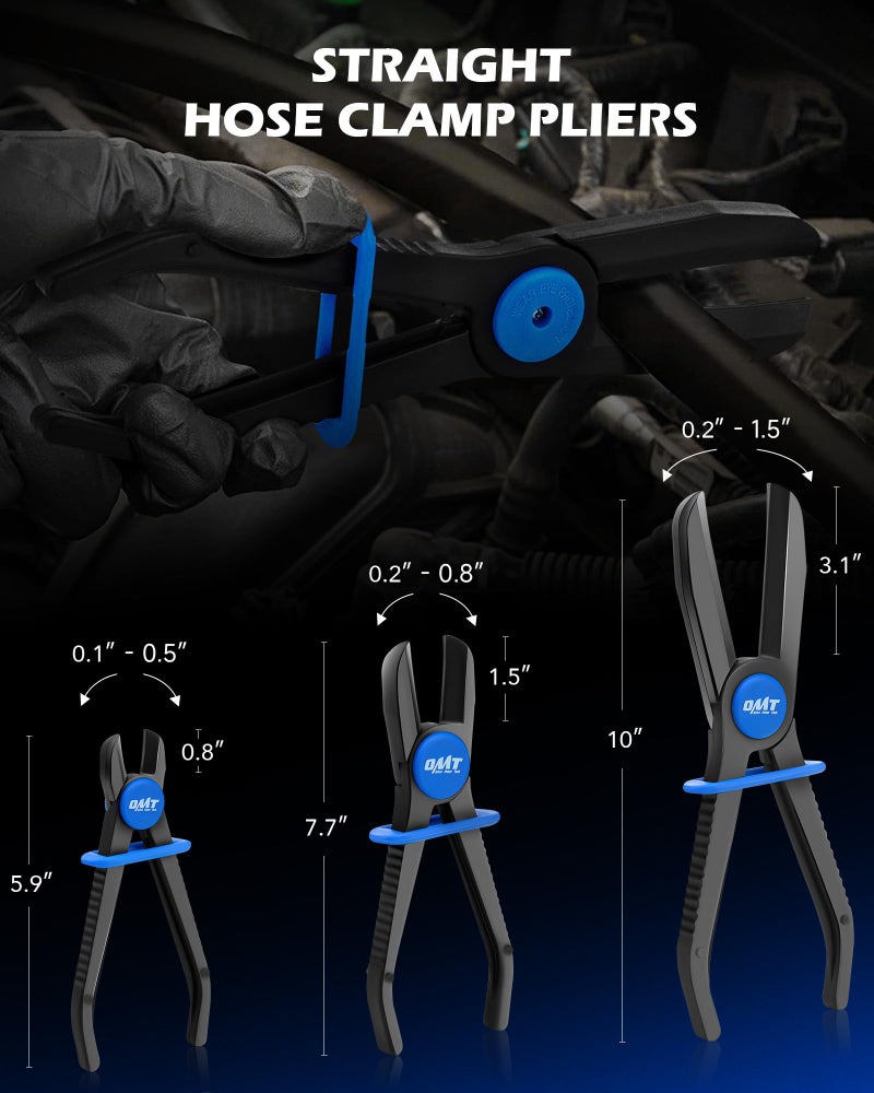 Orion Motor Tech Hose Pinch Off Pliers, 3 Piece Long Reach Hose Clamp Pliers Set for Flexible Hoses Brake Coolant Radiator Vacuum Fuel Lines Maintenance - Image 3