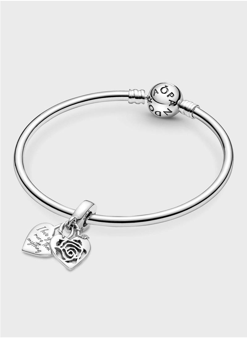 PANDORA Rose Heart Padlock Dangle Charm - Image 5
