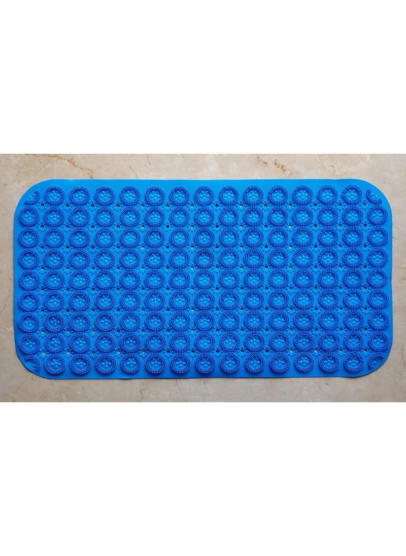 Lifestyle-You - Lifestyle-You PVC Bathroom Massage Anti Slip Bath Mat (68 * 37 Cm, Blue) - Image 1