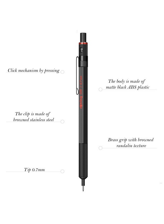 Rotring 1904727 500 0.7Mm Mechanical Pencil, Black (502507N) - Image 2